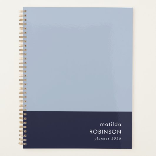 Colorbloc minimal moderne Bleu bicolore 2026 (Devant)