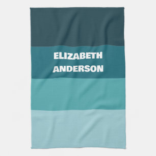 Colorblock Blauwgroen horizontale streep Theedoek