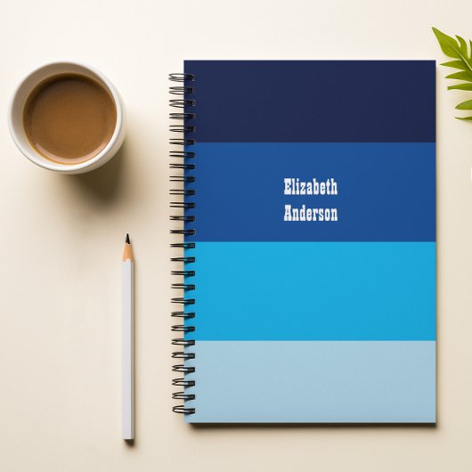 Colorblock Blue Horizontale Streep Notitieboek