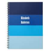 Colorblock Blue Horizontale Streep Notitieboek (Voorkant)