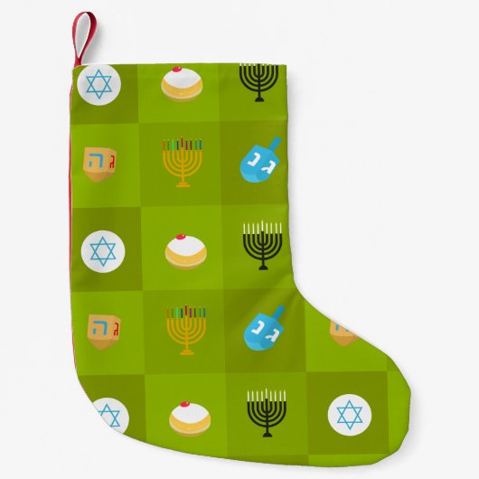 colorblock green hanukkah kleine kerstsok (Voorkant)