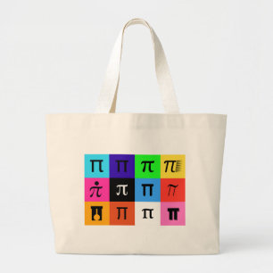 colorblock happy pi day grote tote bag