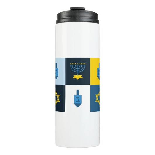 colorblock hebrew hanukkah thermosbeker (Voorkant)