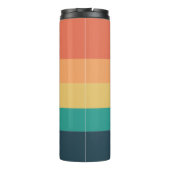 ColorBlock Horizontaal Gestreept Kleurrijk Monogra Thermosbeker (Achterkant)