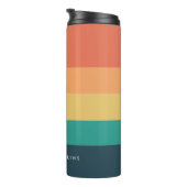 ColorBlock Horizontaal Gestreept Kleurrijk Monogra Thermosbeker (Geroteerd rechts)