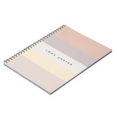 Colorblock Horizontale Pastelstrepen Monogram Notitieboek (Linkerzijde)