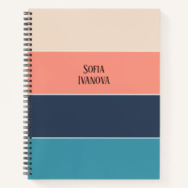Colorblock Horizontale Streep Roze & Blauw Notitieboek