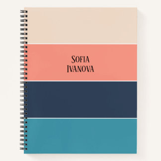 Colorblock Horizontale Streep Roze & Blauw Notitieboek