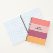 Colorblock Horizontale Streep Roze & sinaasappel Notitieboek (Binnen)