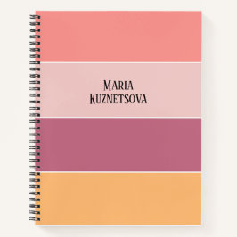 Colorblock Horizontale Streep Roze & sinaasappel Notitieboek