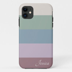 Colorblock horizontale strepen Monogram iPhone 11 Hoesje