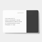 Colorblock Identification Badge Foto en Logo (Achterkant)