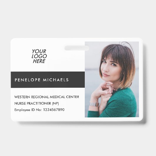 Colorblock Identification Badge Foto en Logo (Voorzijde)