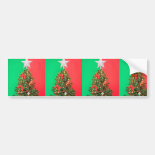 colorblock kerstboom bumpersticker