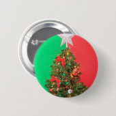 colorblock kerstboom ronde button 5,7 cm (Voorkant /achterkant)