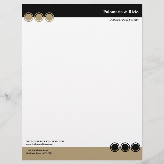 Colorblock Letterhead in Black en Tan2 Briefhoofd (Voorkant)