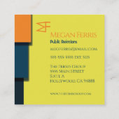 Colorblock Modern Vierkante Visitekaartje (Achterkant)