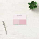 Colorblock Monogram Blush Pastel Bord Roze Post-it® Notes (Kantoor)