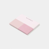 Colorblock Monogram Blush Pastel Bord Roze Post-it® Notes (Schuin)