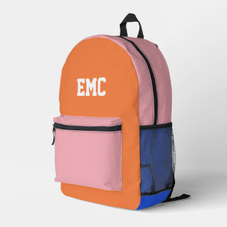 Colorblock monogram gepersonaliseerd bedrukte rugzak