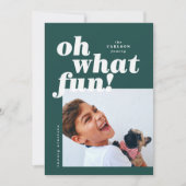 Colorblock Photo Gras Typographie Carte de Noël (Devant)