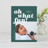 Colorblock Photo Gras Typographie Carte de Noël (Debout devant)