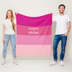 ColorBlock Roze Horizontale Streep Fleece Deken