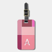 Colorblock streep roze monogram bagagelabel (Voorkant verticaal)