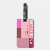 Colorblock streep roze monogram bagagelabel (Achterkant verticaal)