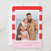 Colorblock Stripes Noël Carte photo (Devant)