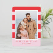 Colorblock Stripes Noël Carte photo (Debout devant)