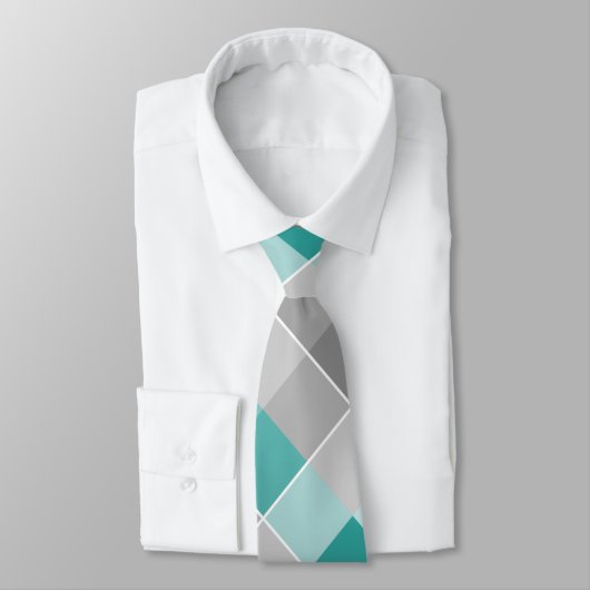 colorblocs plaid aqua gris blanc cravate (Attaché)