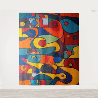 Colorcube 1 Cubisme coloré Tapisserie