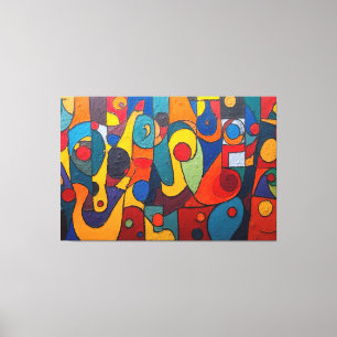 Colorcube 1 Kleurrijk Kubisme Canvas Print