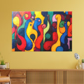 Colorcube 2 Canevas Cubisme coloré Imprimer (Insitu(Salon))