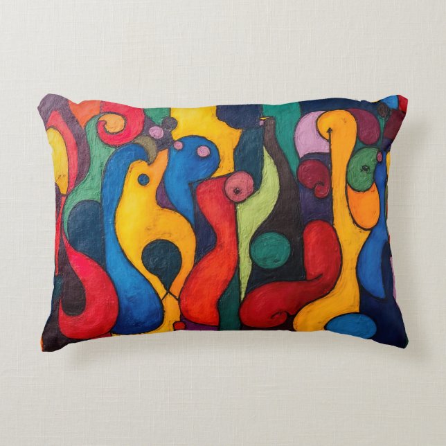 Colorcube 2 Cubisme coloré Accent Coussin (Devant)