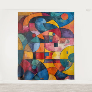 Colorcube 3 Kleurrijk kubisme Tapestry Wandkleed