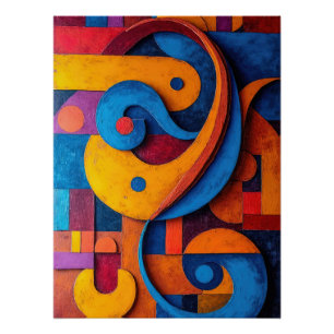 Colorcube 5 Kleurrijk kubisme Poster Perfect Poster