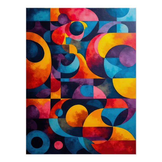 Colorcube 6 Kleurrijk kubisme Poster Perfect Poster (Voorkant)