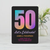 Coloré 50 ans Anniversaire Invitation (Debout devant)