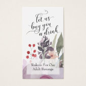 Coloré Abstrait Aquarelle Floral Boissons Billets (Devant)