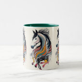 Coloré Abstrait Cheval Mug (Centre)