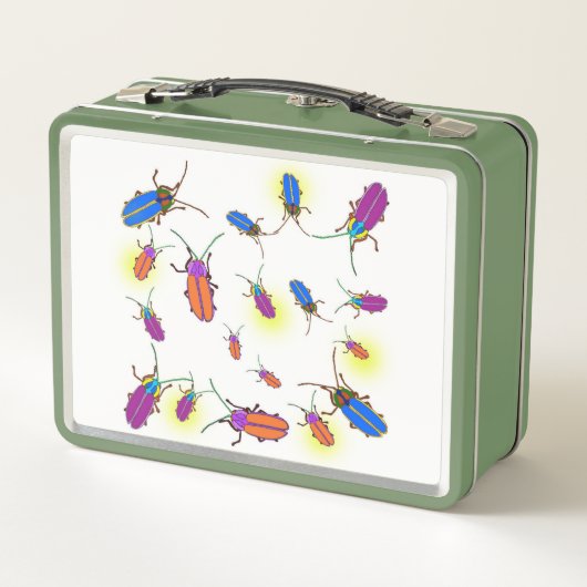 Coloré Abstrait Lightning Bugs Lunch Box (Dos)
