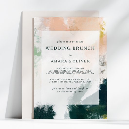 Coloré Abstrait Mariage Brunch Invitation