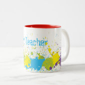 Coloré Abstrait Paint Splash Art Teacher Mug (Devant droit)