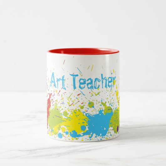 Coloré Abstrait Paint Splash Art Teacher Mug (Centre)