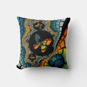 coloré abstrait papillon fractal coussin Cacoon