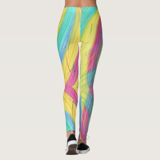 Coloré Abstrait Pastel Blends Leggings (Dos)