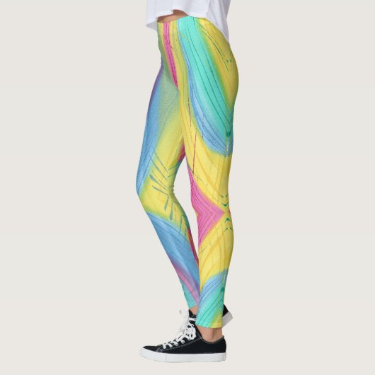 Coloré Abstrait Pastel Blends Leggings (Gauche)