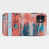 Coloré abstrait peinture coques iphone monogramme. (Dos (Horizontal))